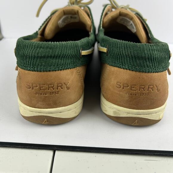 Sperry Top-Sider Koifish Corduroy Boat Shoes – Green & Tan, Size 9 - Picture 6 of 9